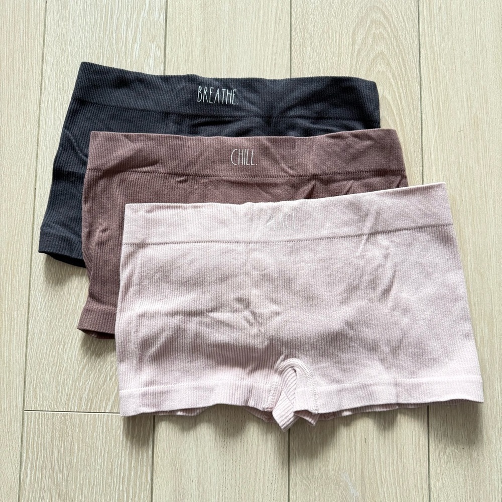 Rae Dunn. NWOT 3pc Set Ribbed Shorts Underwear Women’s Size Medium
